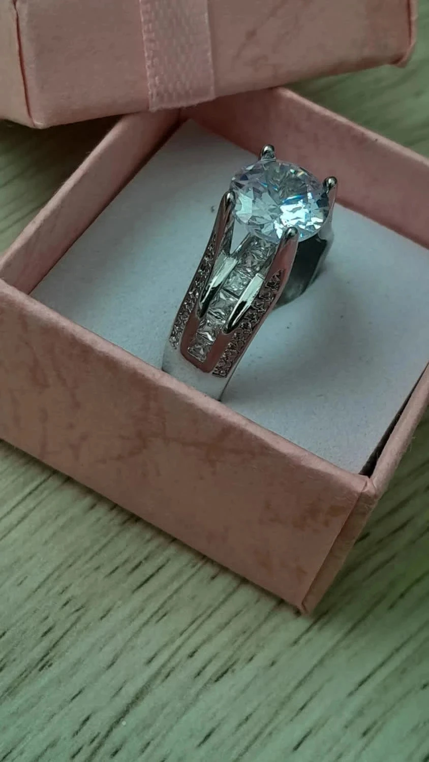 Magnífica Aliança, pedra de cristal, strass, tamanho 58 – photo 3